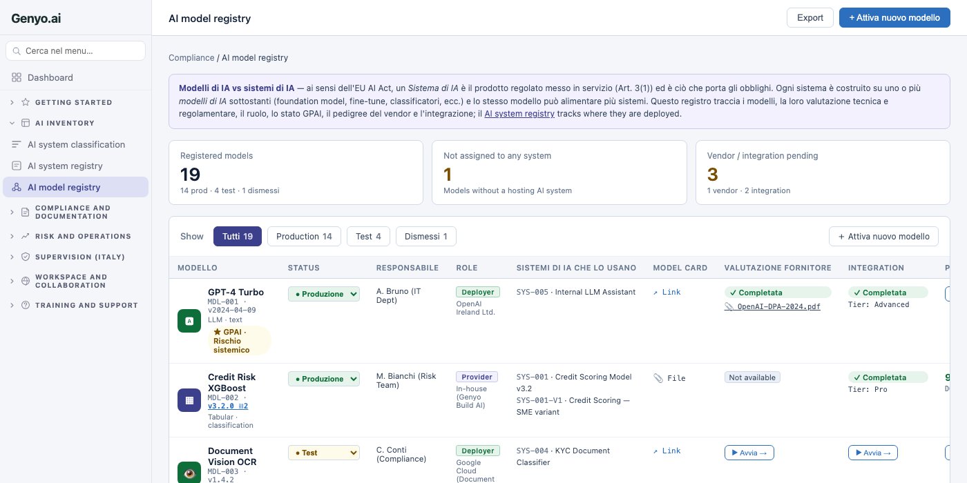 AI model registry screenshot