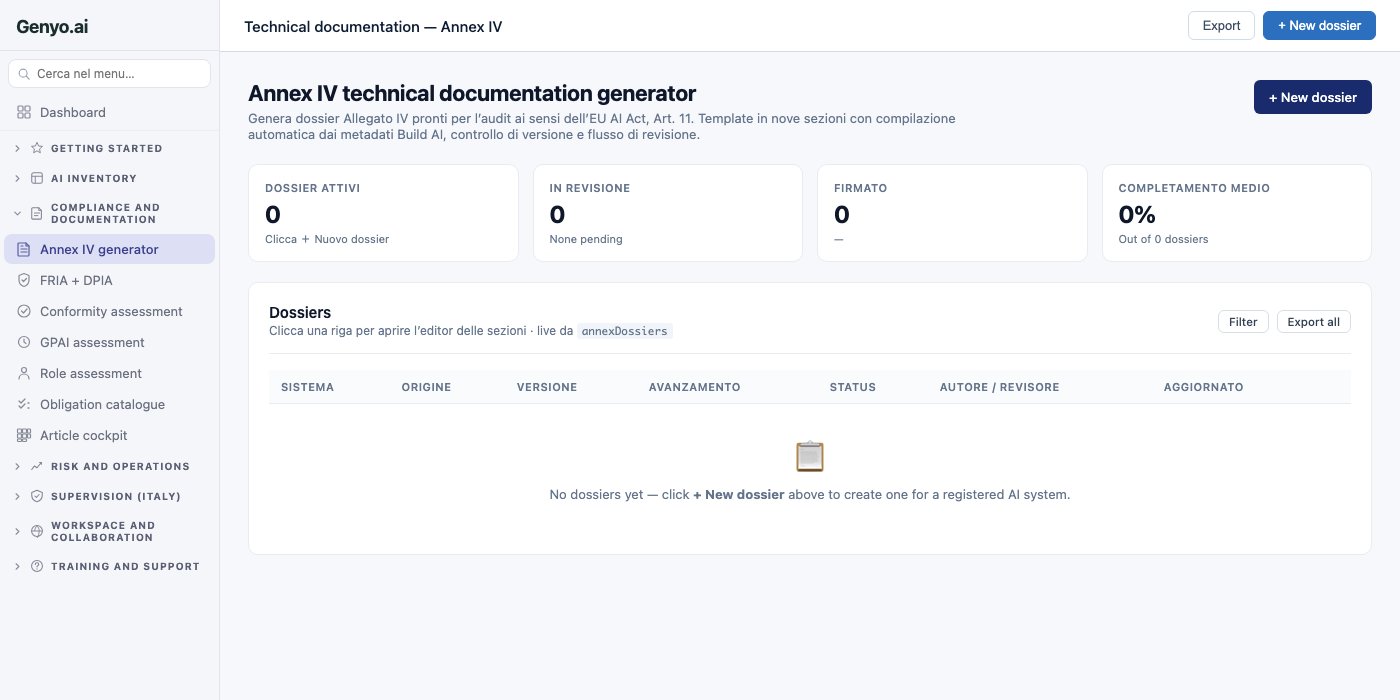 Annex IV generator screenshot