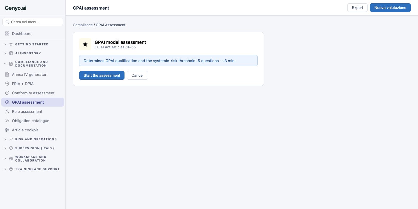 GPAI assessment screenshot