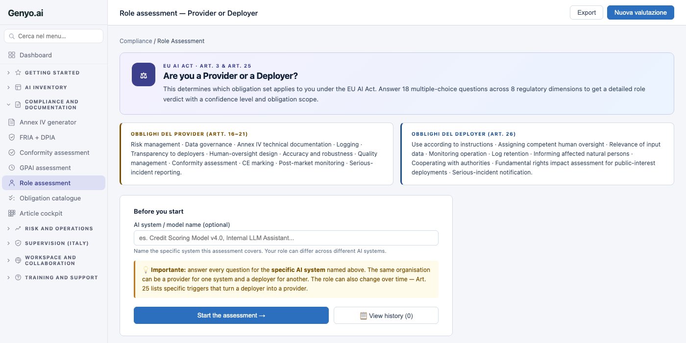 Role assessment screenshot